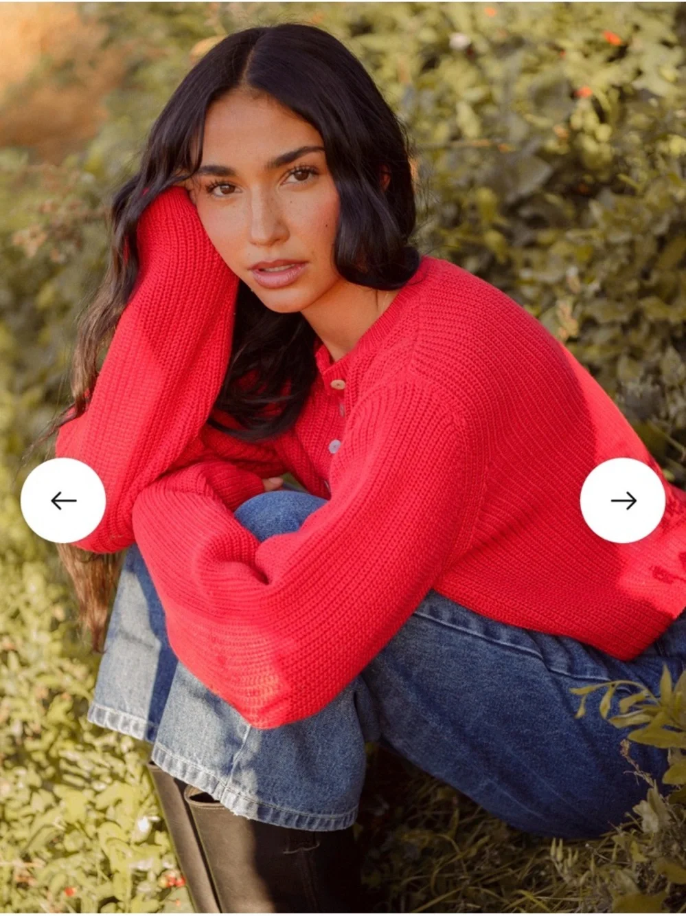 Sonderhaus Red Button-Front Knit Harbor Cardigan - Picture 4 of 6